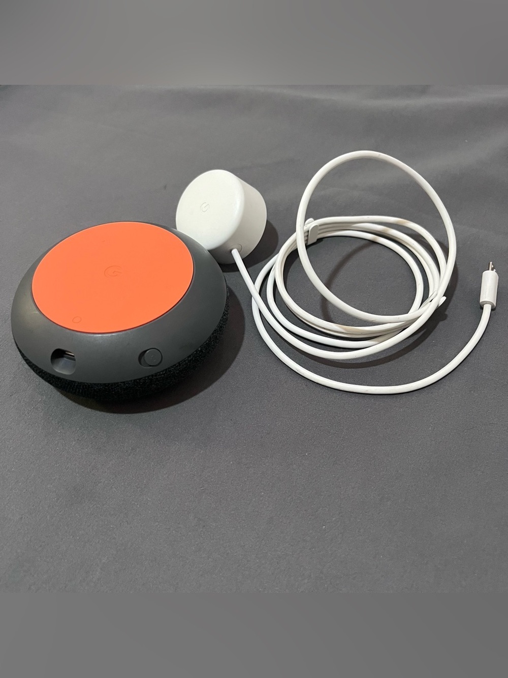 Google Home Nest Mini Smart Speaker Google Assistant Gray Orange Model H0A